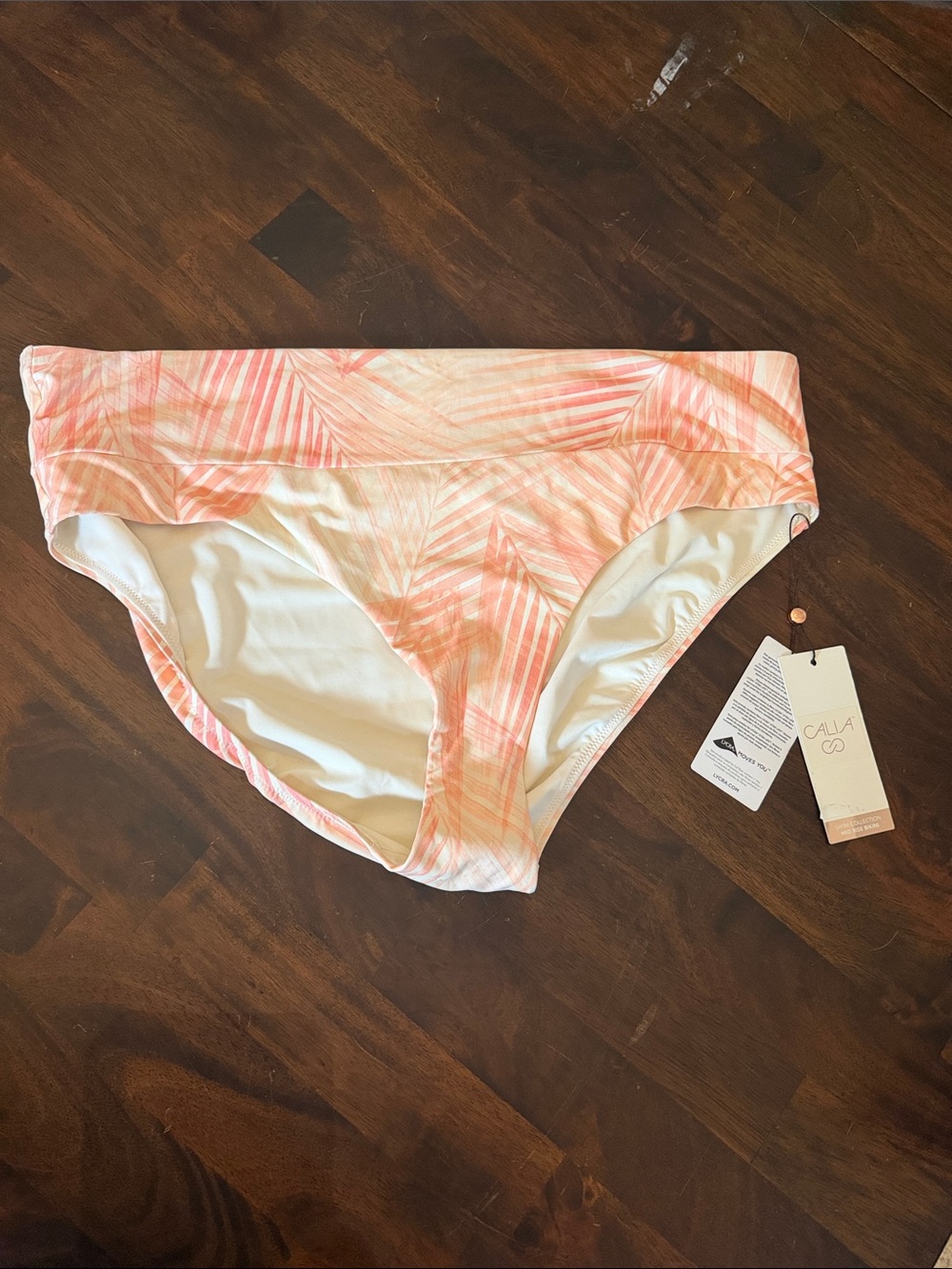 Calia NWT Sunrise Pink Palm Print Bikini Bottoms